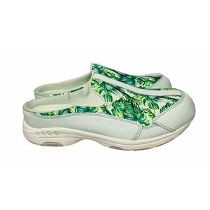 Easy Spirit Traveltime Leather Tropical Palms Comfort Slip On Sneakers Clogs 11